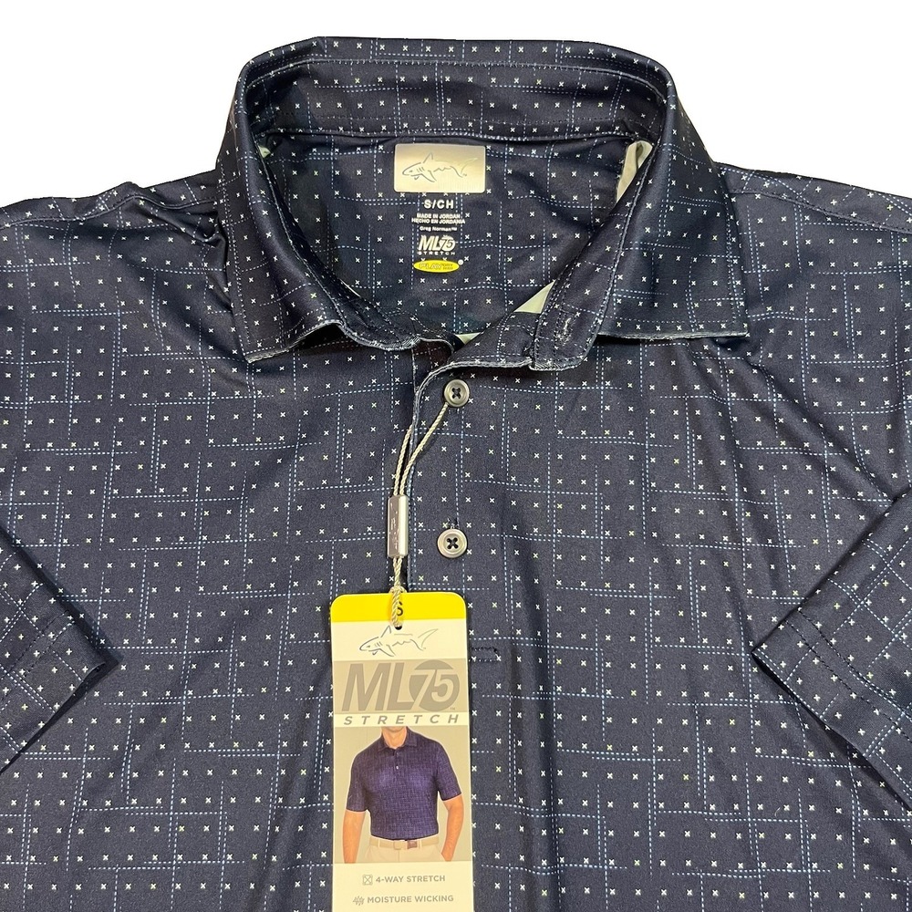 Greg‎ Norman ML75 Play Dry Polo Men's Small Blue Golf Polo Shirt NWT